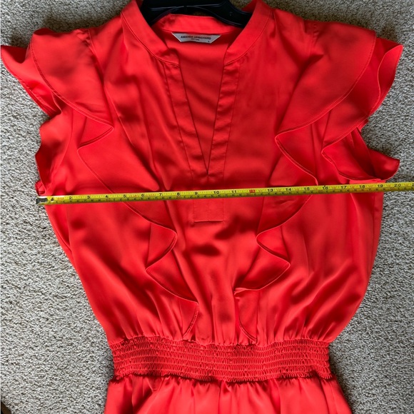 Amanda Uprichard Bright Orange Mini Dress Ruffled Layered Medium - Picture 6 of 7